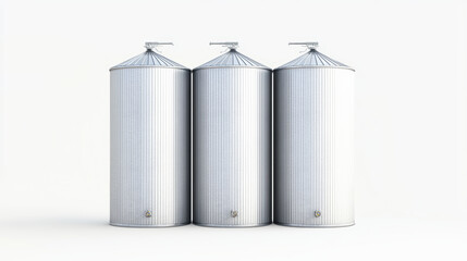 Sleek and modern silos in row, perfect for agricultural storage solutions