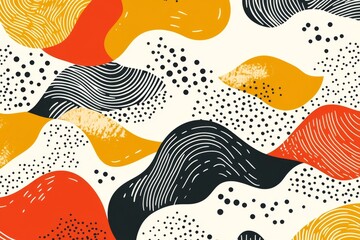 Fototapeta premium Flowing waves and soft textures create a vibrant cultural pattern suitable for contemporary packaging