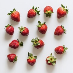 trawberries on a white background
