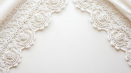 White lace fabric border, blank space