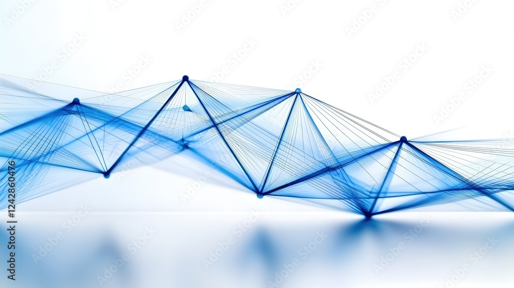 Aufkleber abstract blue network structure digital data flow technology concept