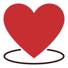 Big red heart vector symbol icon - love connection symbol