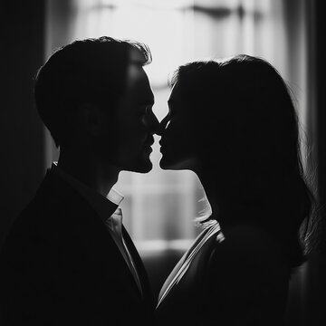 Naklejki silhouette of a couple