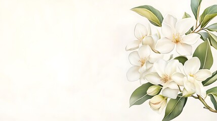White magnolia blossoms, spring, garden, banner