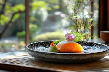 japońska kuchnia, minimalizm, sushi, sashimi, kaiseki, estetyka, elegancja, harmonia, Zen, tatami, porcelana, food photography, slow food, kuchnia japońska, fine dining, japońska tradycja, kultura jed