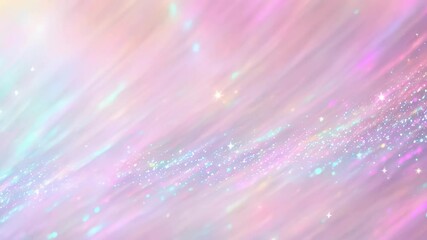 Fairytale Princess Unicorn Background: 4K Seamless Looping Sparkling Glitter Animation. Magical Pastel Colors, Iridescent Shimmer, Dreamlike Video Footage for Fantasy Projects.

