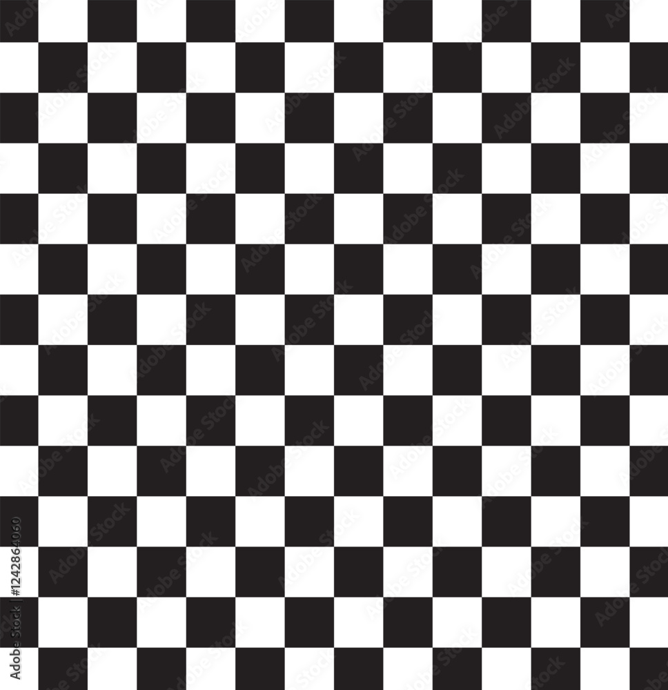 Poster black and white checkered pattern . chess pattern . black and white square background . checkered wa