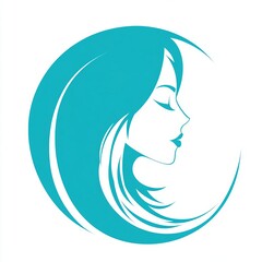 turquoise blue woman, hair, face, beauty, fashion, vector, illustration, hairstyle, lips, long, glamour, head, lady, design, silhouette, drawing, art, model, sketch, colors silhouette of a womans head