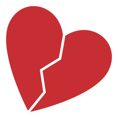 Red Broken Heart icon Divorce vector symbol