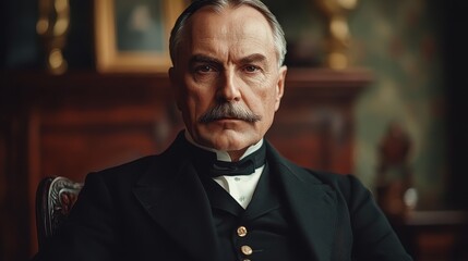Portraying authority distinguished gentleman in vintage attire classic study portrait photography elegance close-up character study
