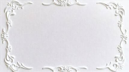 White ornate frame, blank space, design, background, invitation