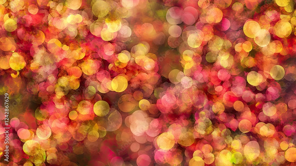 Poster Abstract Autumnal Bokeh Background With Warm Colors