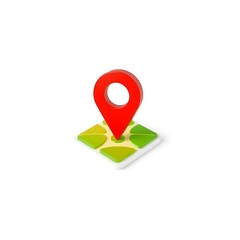 3d Red Location Pin Map Icon Illustration