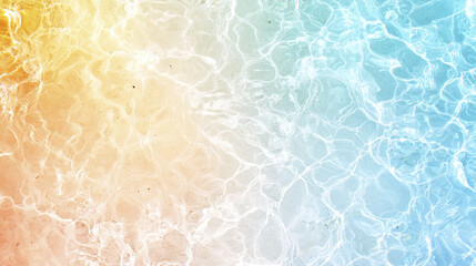 Fototapeta premium Colorful water surface with vibrant orange and blue hues, creating serene and refreshing atmosphere. Perfect for summer themes