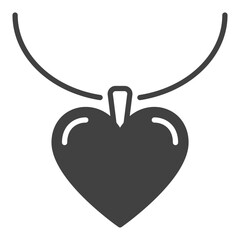 Vector Heart necklace icon symbol - love sign