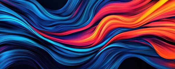High-speed energy flow represented by glowing blue and orange streaks, abstract futuristic theme on a black background