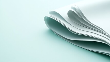 White paper curl, pastel background, design