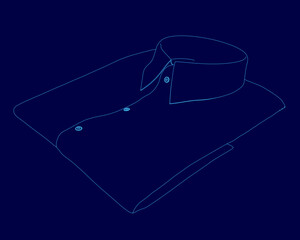 A blue shirt with a collar and buttons.