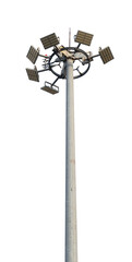 Outdoor LED Lighting. Electro-energy technologies. A modern street LED lighting pole. High Mast Lighting Tower LED Light Tower