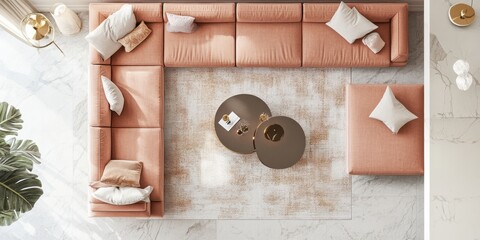 Modern Living Room Sectional Sofa Design With Coffee Tables