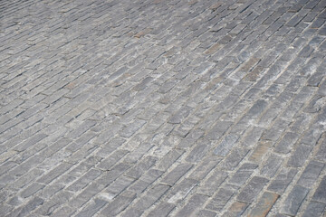 Perspective block pavement or herringbone brick tile floor walkway. Perspective concrete block...