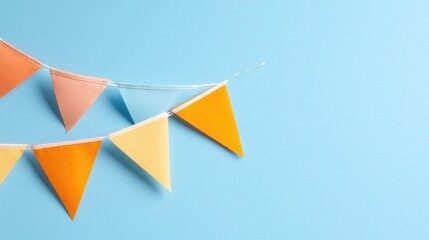 Pastel bunting flags summer party background