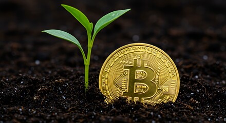 Bitcoin Growth Plant Cryptocurrency Investment Future