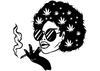 Afro Woman Smoking