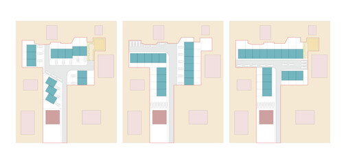 Vector blueprint of an architectural masterplan of a parking lot and garages  © Lydia Sokor