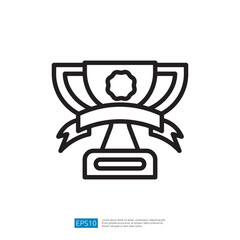Trophy Icon Symbolizing Award for Achievement and Success in Competition and Recognition of Excellence
