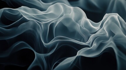 Obraz premium Abstract Flowing Smoke Texture on Black Background