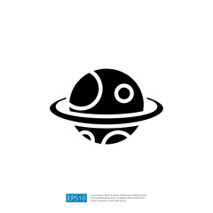 Stylized Illustration of a Ringed Planet in Space Representing Astronomy and Cosmic Themes for Educational Purposes