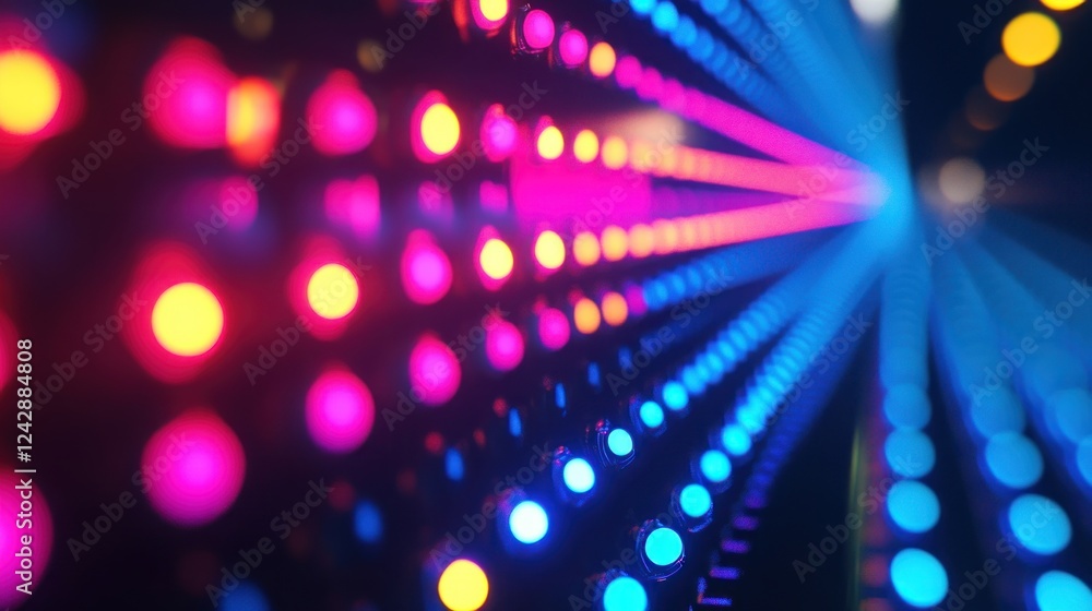 Poster Abstract Colorful Lights Bokeh Background Design