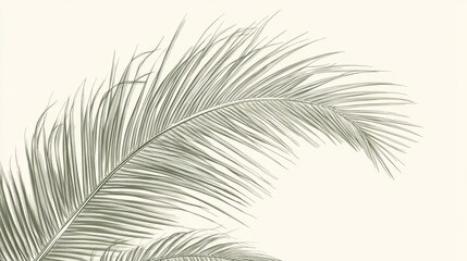 Fototapeta premium Tropical palm leaves, elegant design, white background, nature