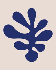 single blue algae silhouette vector art