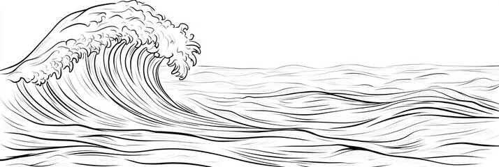 A large ocean wave crashes over smaller waves