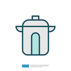 Stylish Cooking Pot Icon Representing Kitchenware With Minimalist Design In Gentle Colors For Culinary Use