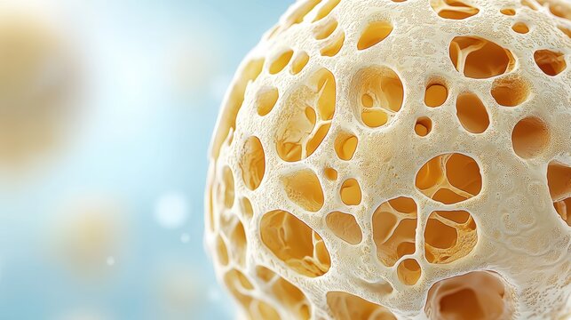 Abstract porous sphere, microscopic view.