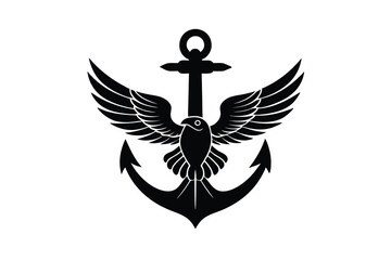 Eagle Anchor Design Vector Illustration