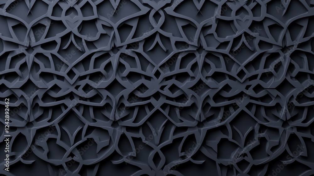 Poster abstract dark grey intricate pattern design
