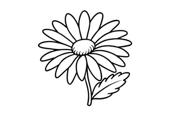 Flower with Leaves Vector Illustration