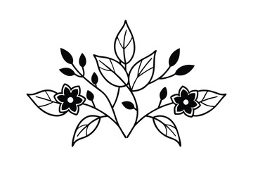 Floral Contrast Design for Printable Graphics
