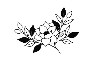 Floral Contrast Design for Printable Graphics