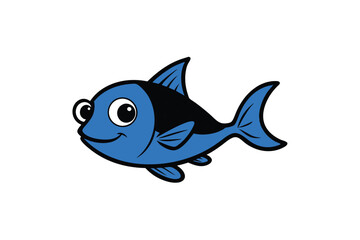 vector illustration of a cartoon fish