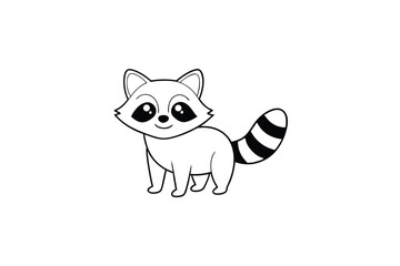 Raccoon Coloring Book Page