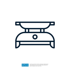 Minimalist Icon Of A Kitchen Scale For Measuring Ingredients In Cooking And Baking At Home