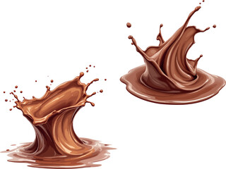 Delicious milk chocolate splashing and making a crown shape