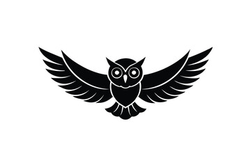Owl Mid-Flight Vector Illustration