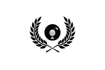 Golf Course Logo with Laurel Wreath