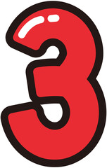 Number 3 bold modern 